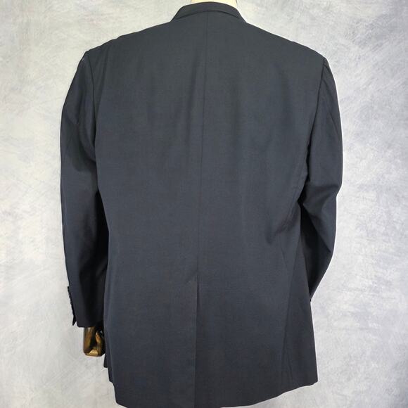 Vintage Brooks Brothers Blazer Mens 44R Black Woolmark Super 100s Union Made USA - Picture 4 of 16